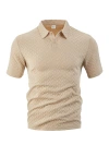 Cross-border men's clothing, European and American summer thin, breathable, sweat-wicking, loose and casual solid color jacquard fabric men's short-sleeved Polo shirt Application Scenario